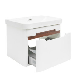 Koupelnová skříňka s umyvadlem SAT Fusion 57,5x43x45 cm bílá matná mat SATFUSION60WU