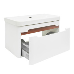 Koupelnová skříňka s umyvadlem SAT Fusion 77,5x43x45 cm bílá matná mat SATFUSION80WMW