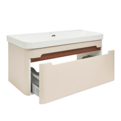 Koupelnová skříňka s umyvadlem SAT Fusion 97,5x43x45 cm pískově béžová mat SATFUSION100BEMW