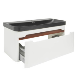 Koupelnová skříňka s umyvadlem SAT Fusion 97,5x43x45 cm bílá matná mat SATFUSION100WBKM