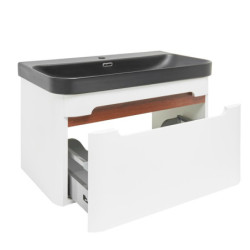 Koupelnová skříňka s umyvadlem SAT Fusion 77,5x43x45 cm bílá matná mat SATFUSION80WBKM