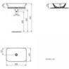 Umyvadlo na desku Ideal Standard Connect air 60x40 cm bez otvoru pro baterii E034801