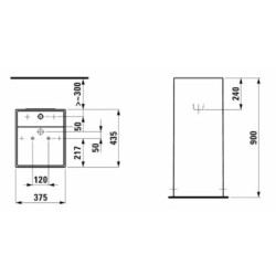 Volně stojící umyvadlo Laufen Kartell By Laufen 37,5x43,5 cm otvor pro baterii H8113310001111