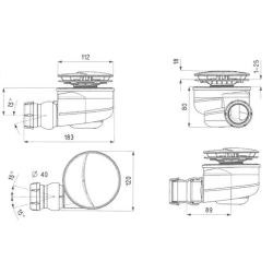 Vaničkový sifon Nicoll Turboflow 90 mm 54 l/min ETURBO90