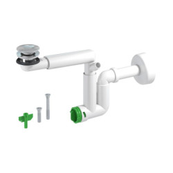 Umyvadlový sifon SAT úsporný do nábytku vč. click/clacku chrom SATSIFCABCR