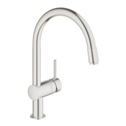 Dřezová baterie GROHE Minta s vytahovací sprškou supersteel 32918DC0