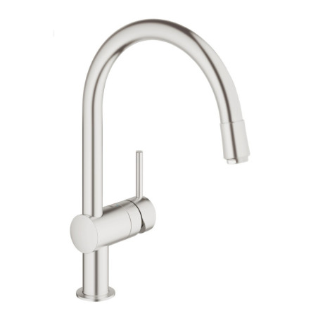 Dřezová baterie GROHE Minta s vytahovací sprškou supersteel 32918DC0